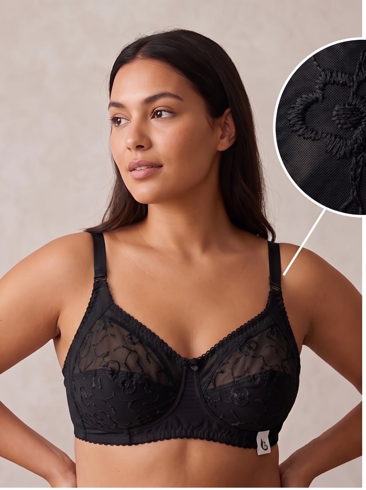 Embroidered Cotton Bra – Skin, Baby Pink & Maroon \Black (Pack of 3)